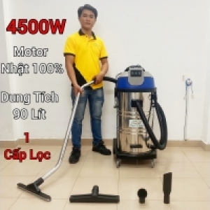 Máy Hút Bụi Công Nghiệp Nhà Xưởng-Kho, 90 Lít, Công Suất 4500W [1 Lõi Lọc] Diện tích sử dụng từ [3000m2-9000m2] - Hút Nước và Bụi